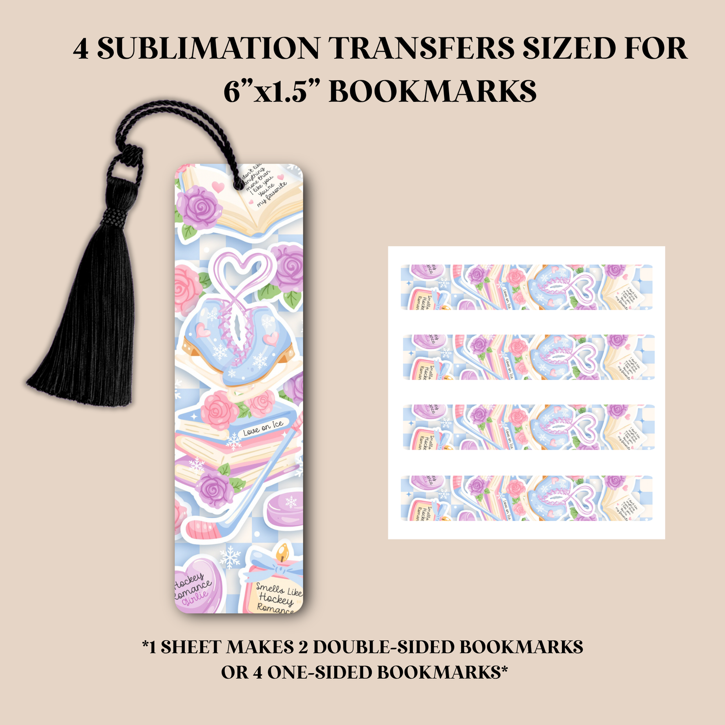 Hockey Romance Bookmark Sublimation Transfer