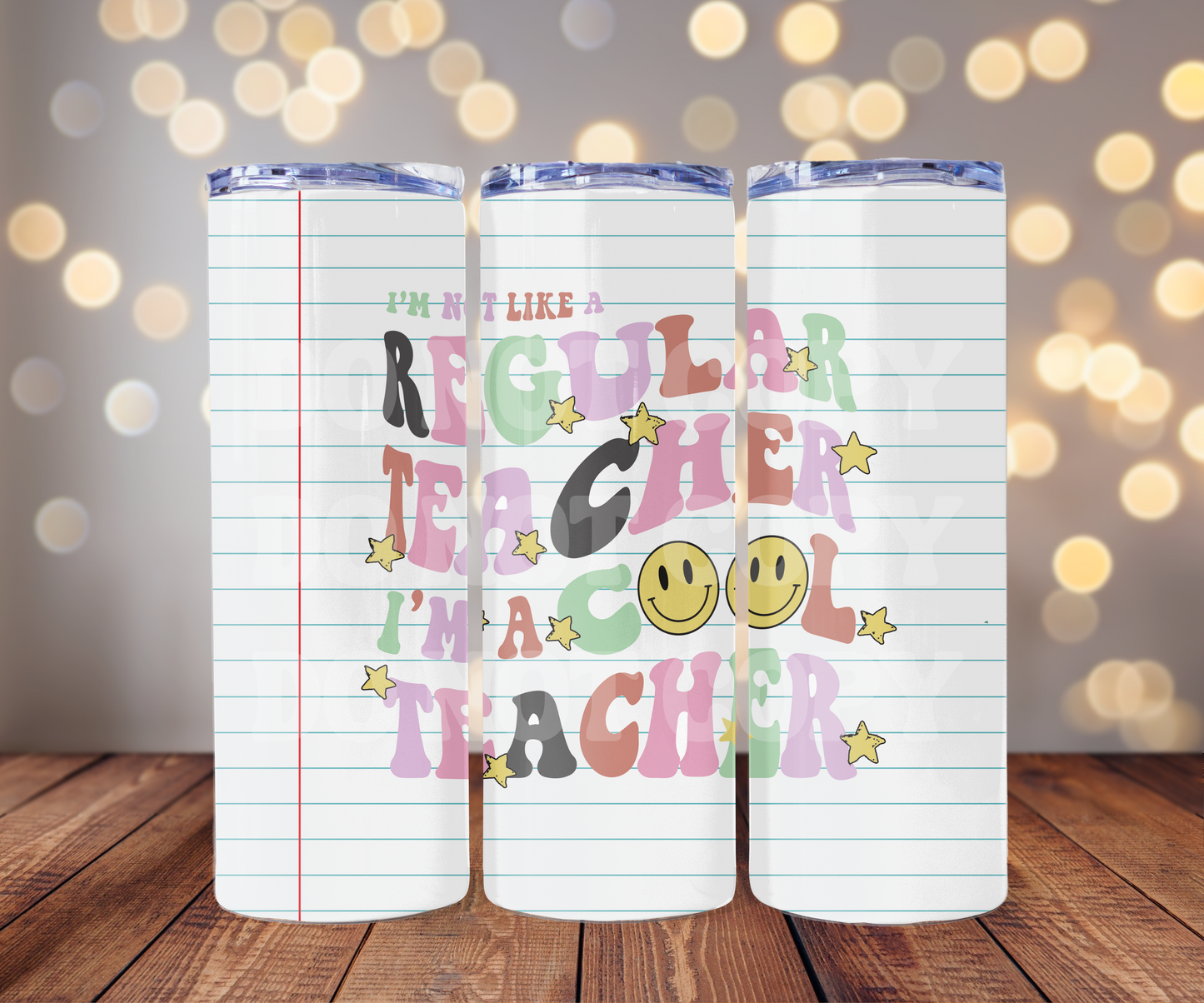 Cool Teacher 20 oz Skinny Tumbler Sublimation Transfer - Seamless