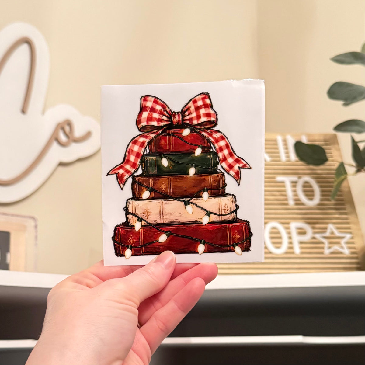 Book Christmas Tree 4” Decal