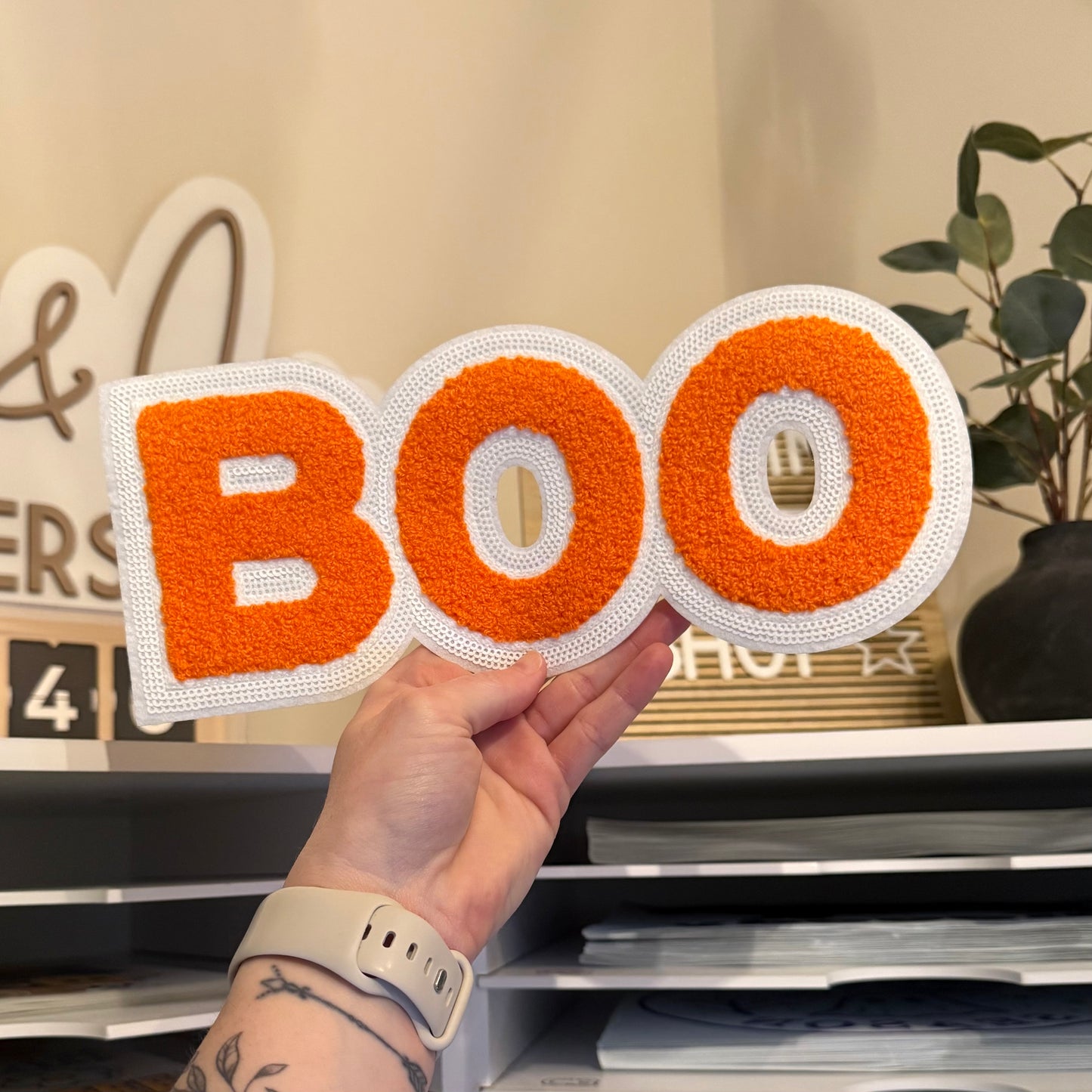 Boo Chenille/Sequin Patch
