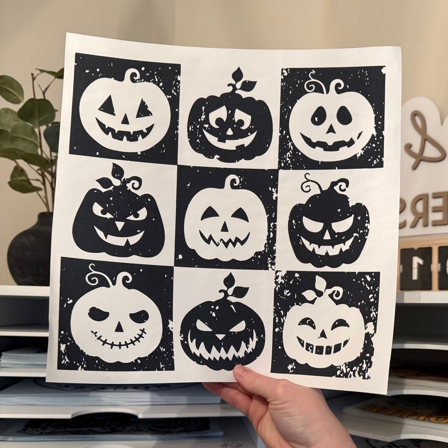 Checker Jack-o’-Lanterns Single Color
