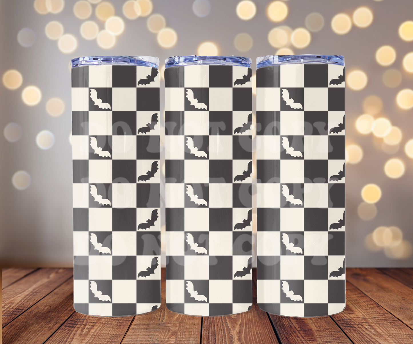 It’s Freakin’ Bats Checkers 20 oz Skinny Tumbler Sublimation Transfer
