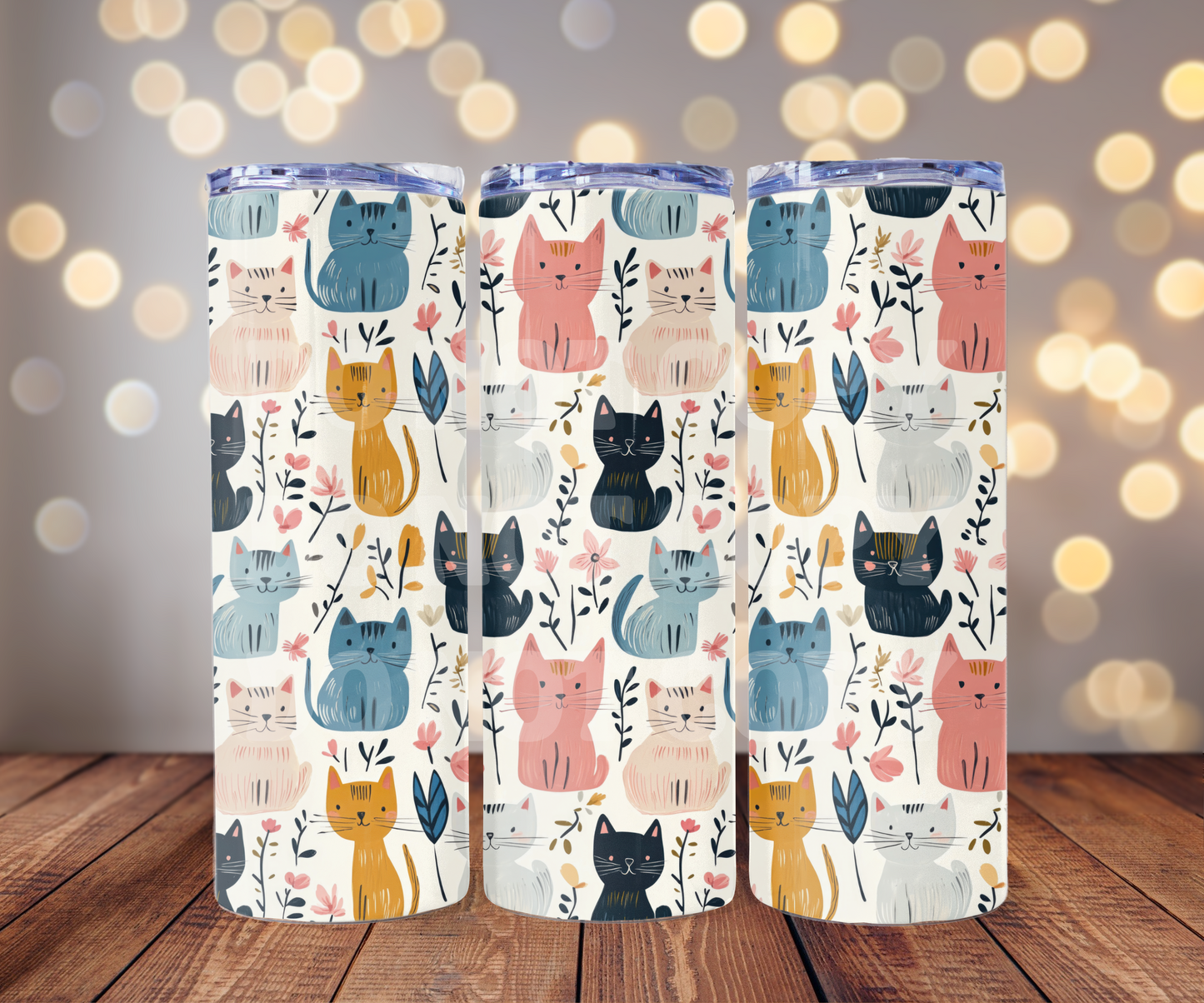 Cat Lover 20 oz Skinny Tumbler Sublimation Transfer - Seamless