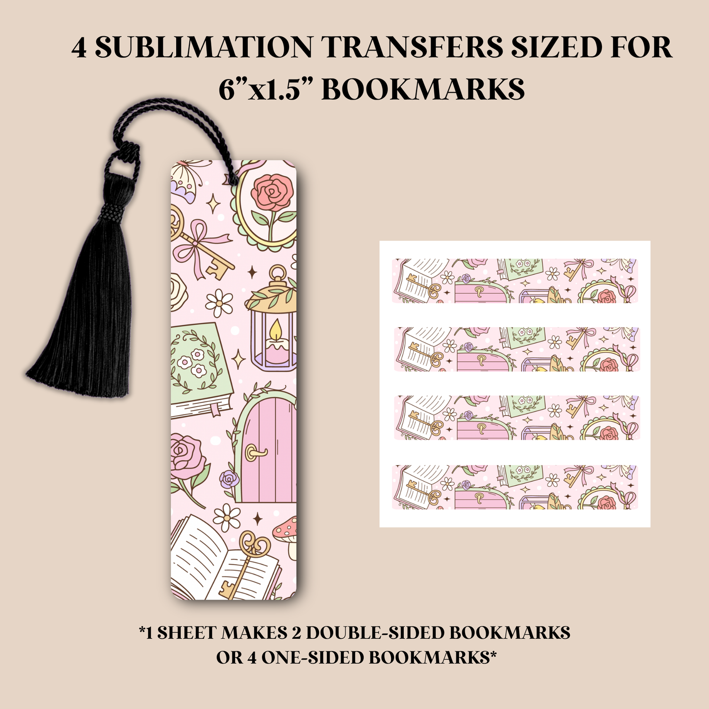 Secret Garden Bookmark Sublimation Transfer