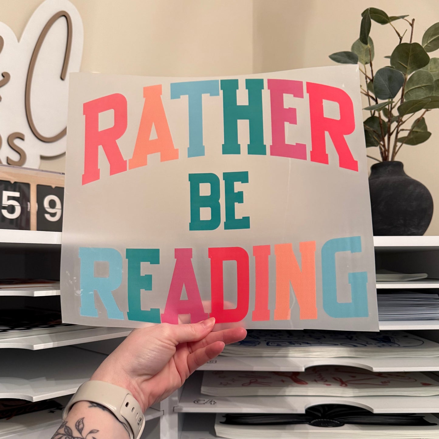 Rather Be Reading DTF HOT PEEL