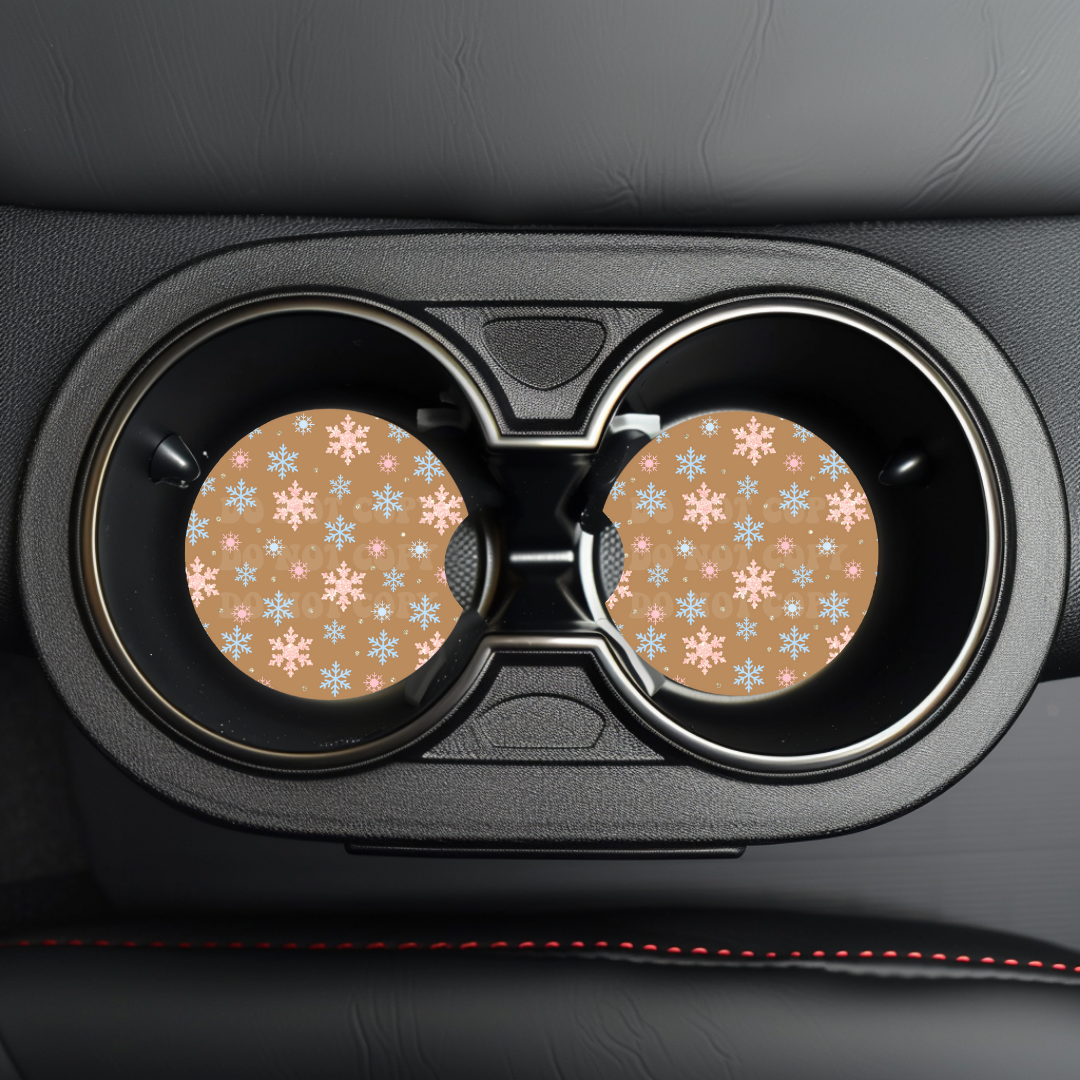 Snowflakes Car Coaster Sublimation Transfer (Set of 2)