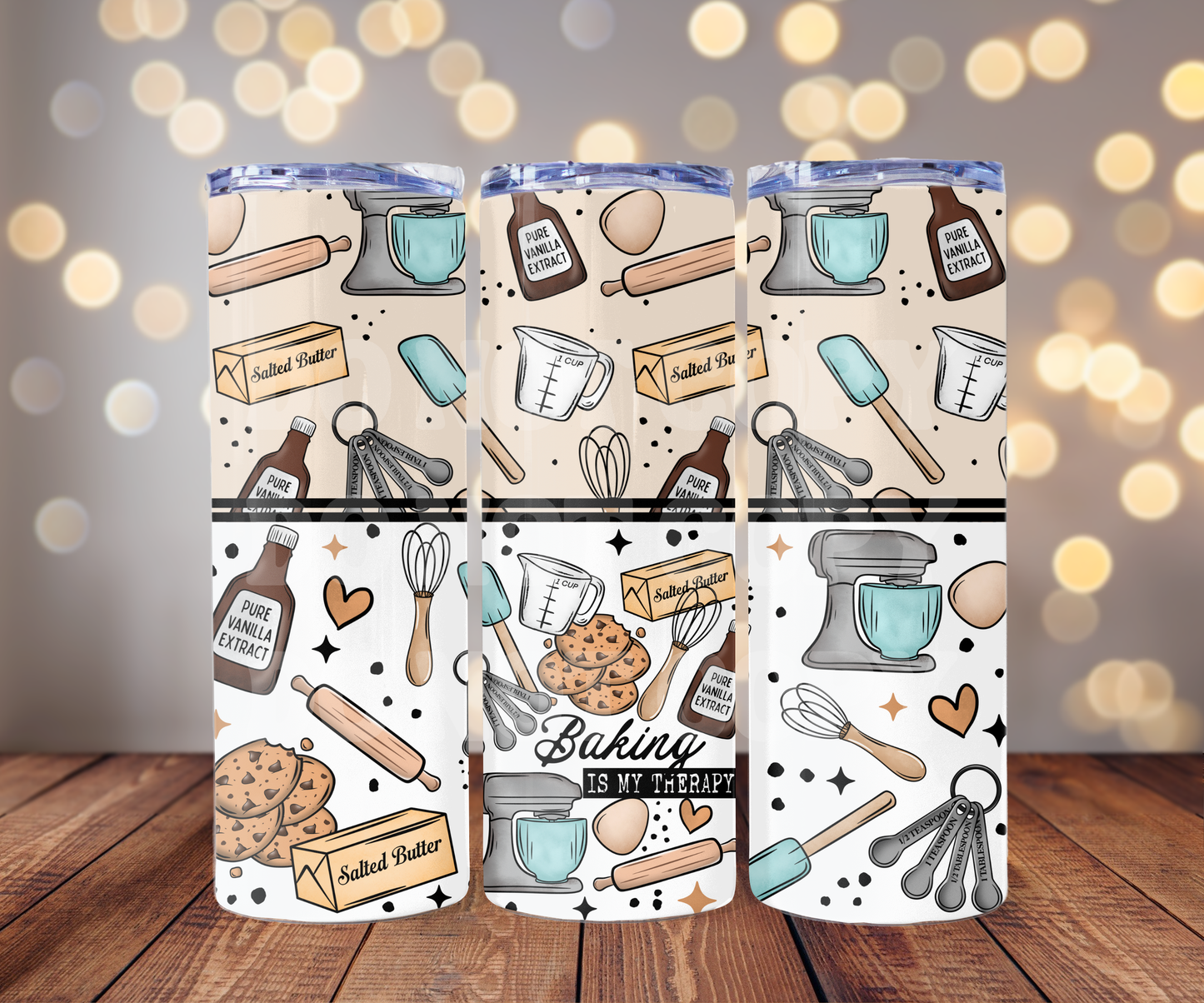 I’d Rather Be Baking 20 oz Skinny Tumbler Sublimation Transfer - Seamless