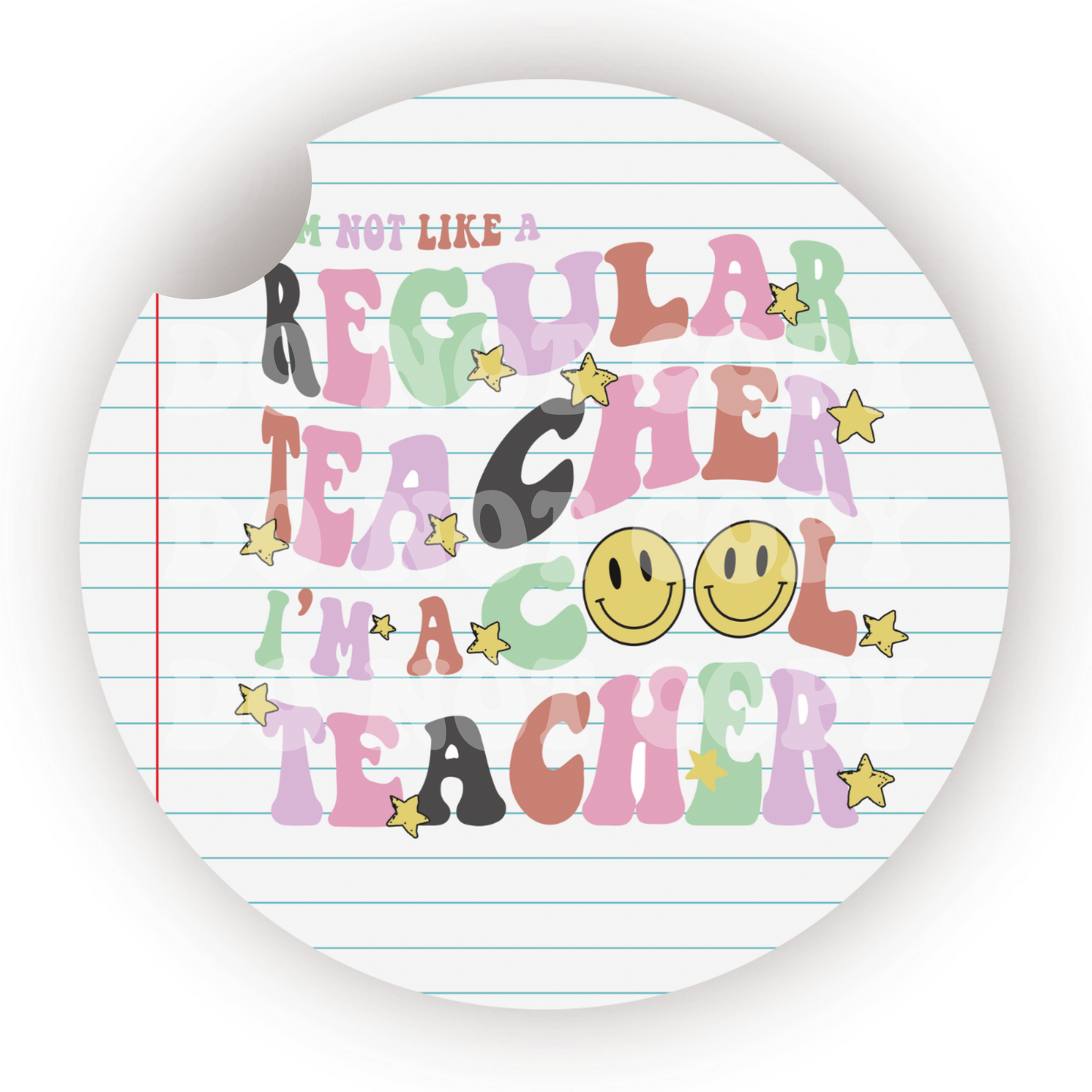 Cool Teacher 2 Car Coaster Sublimation Transfer (Set of 2)