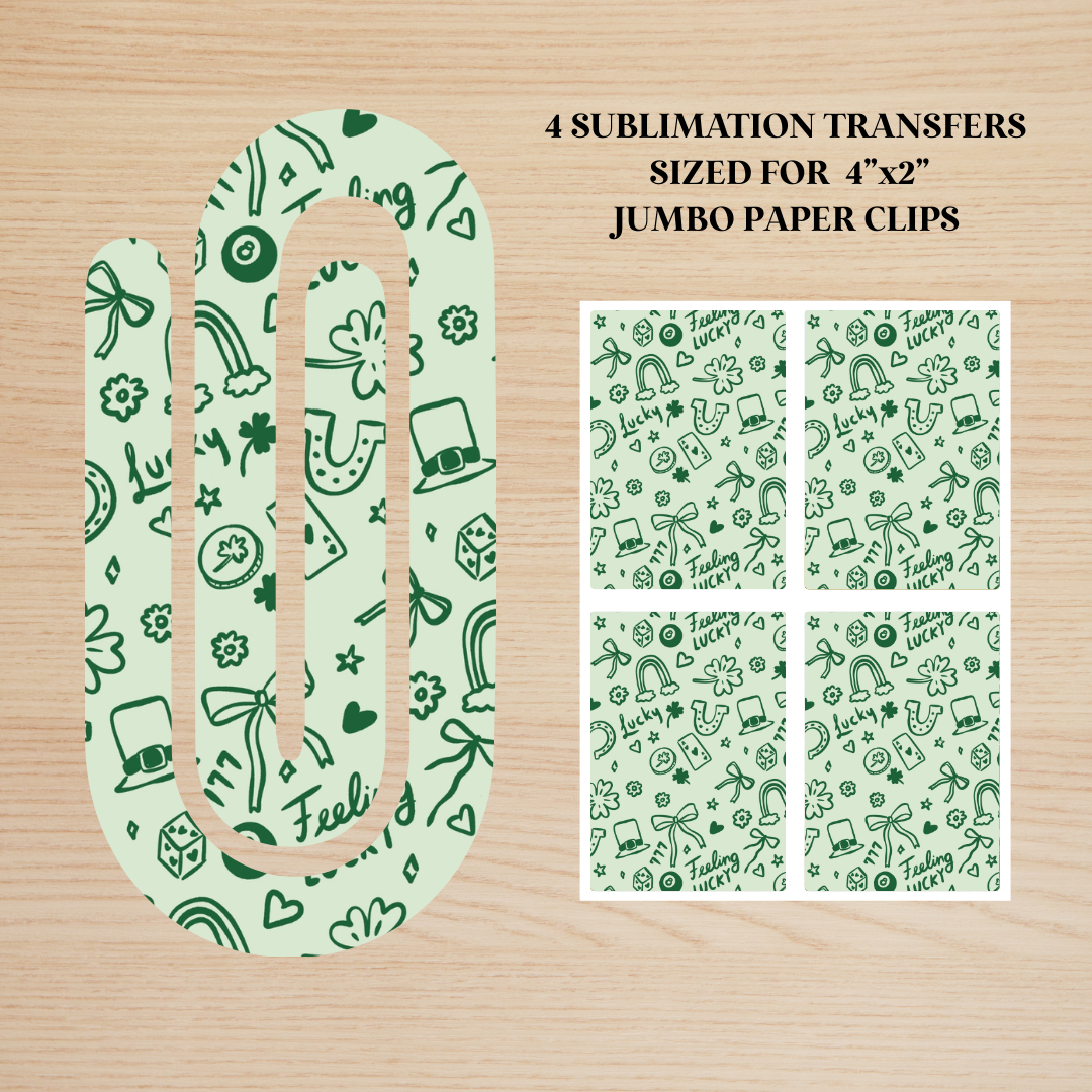 Lucky Doodles Jumbo Paperclip Sublimation Transfer
