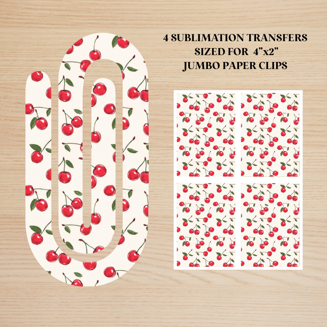 Cherries Jumbo Paperclip Sublimation Transfer