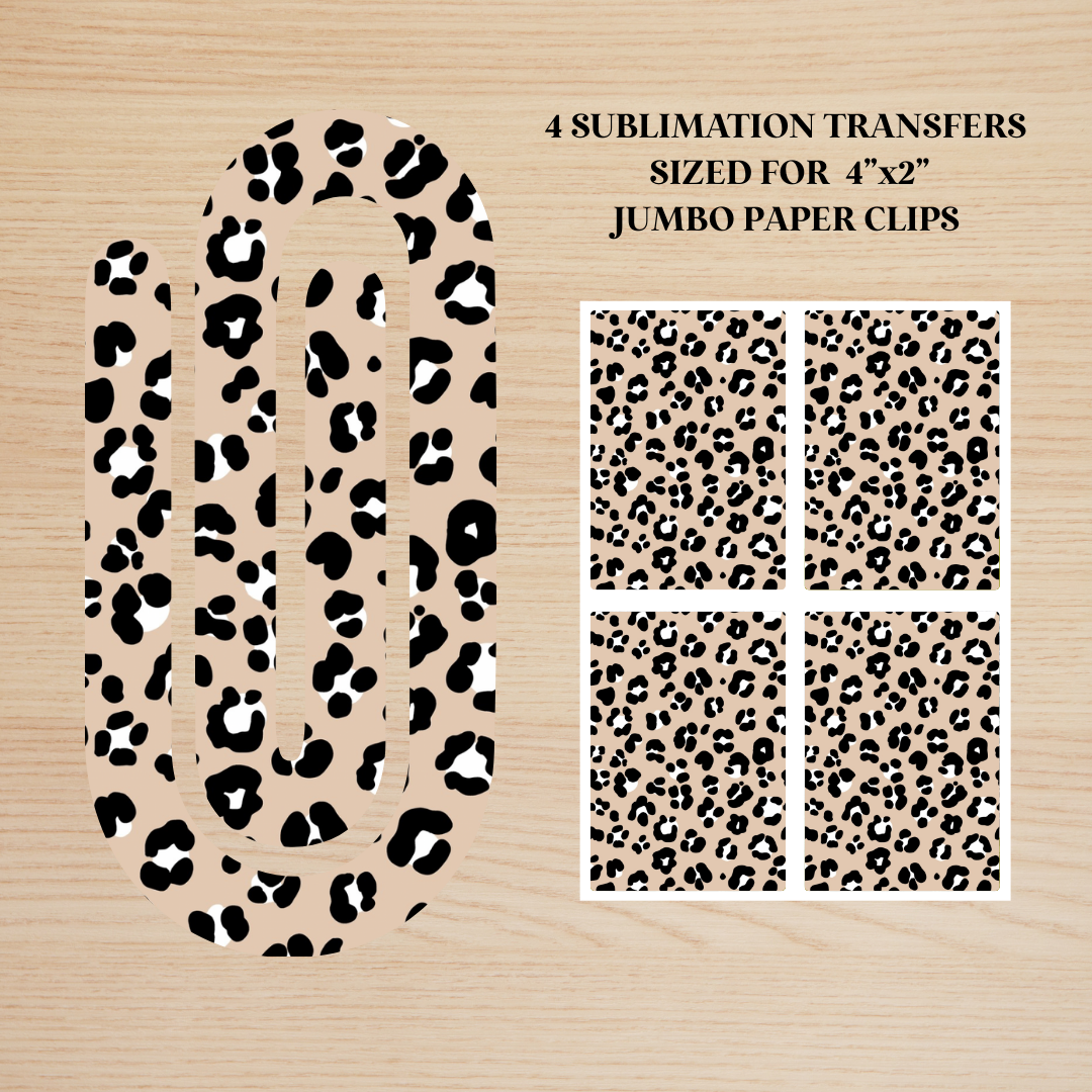 Leopard Print Jumbo Paperclip Sublimation Transfer
