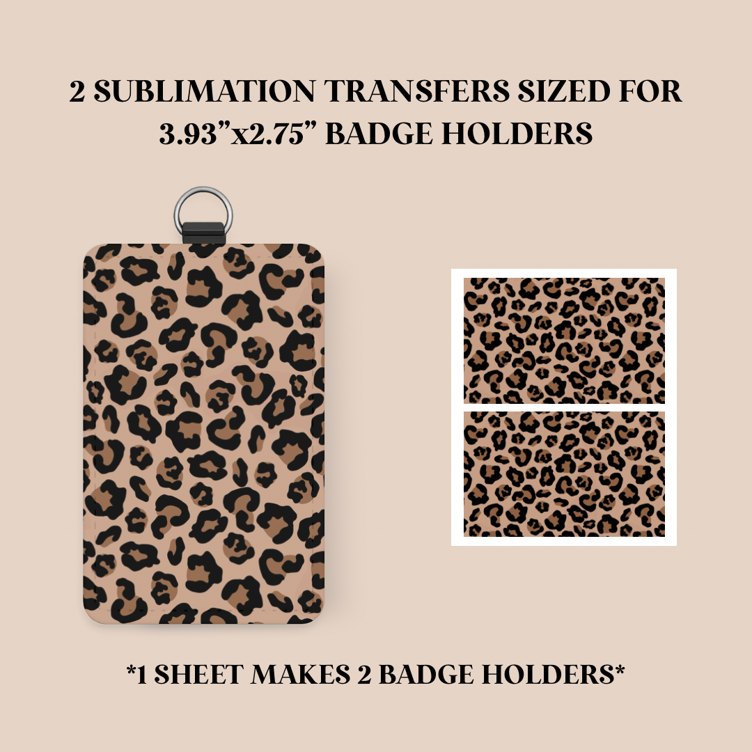 Leopard Print Badge Holder Sublimation Transfer