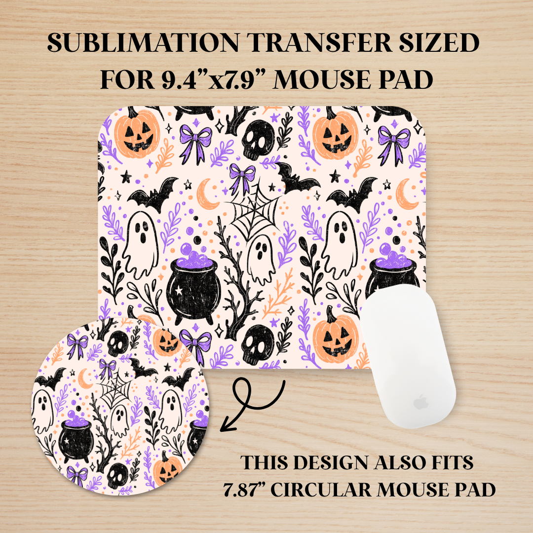Spooky Doodles Mouse Pad Sublimation Transfer