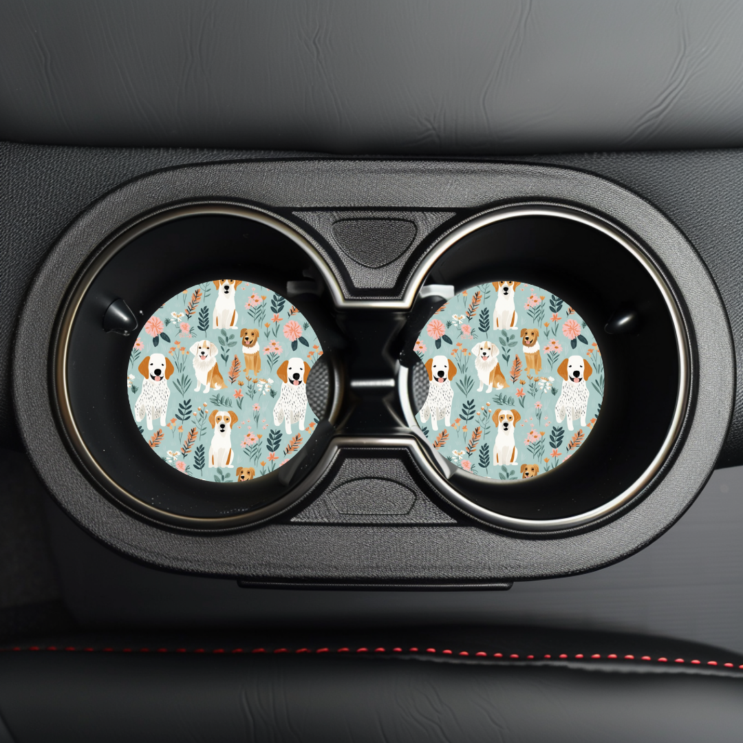 Dogs Car Coaster Sublimation Transfer (Set of 2)