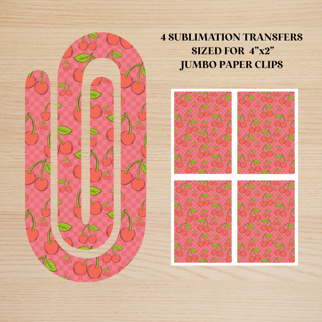 Checker Cherries Jumbo Paperclip Sublimation Transfer