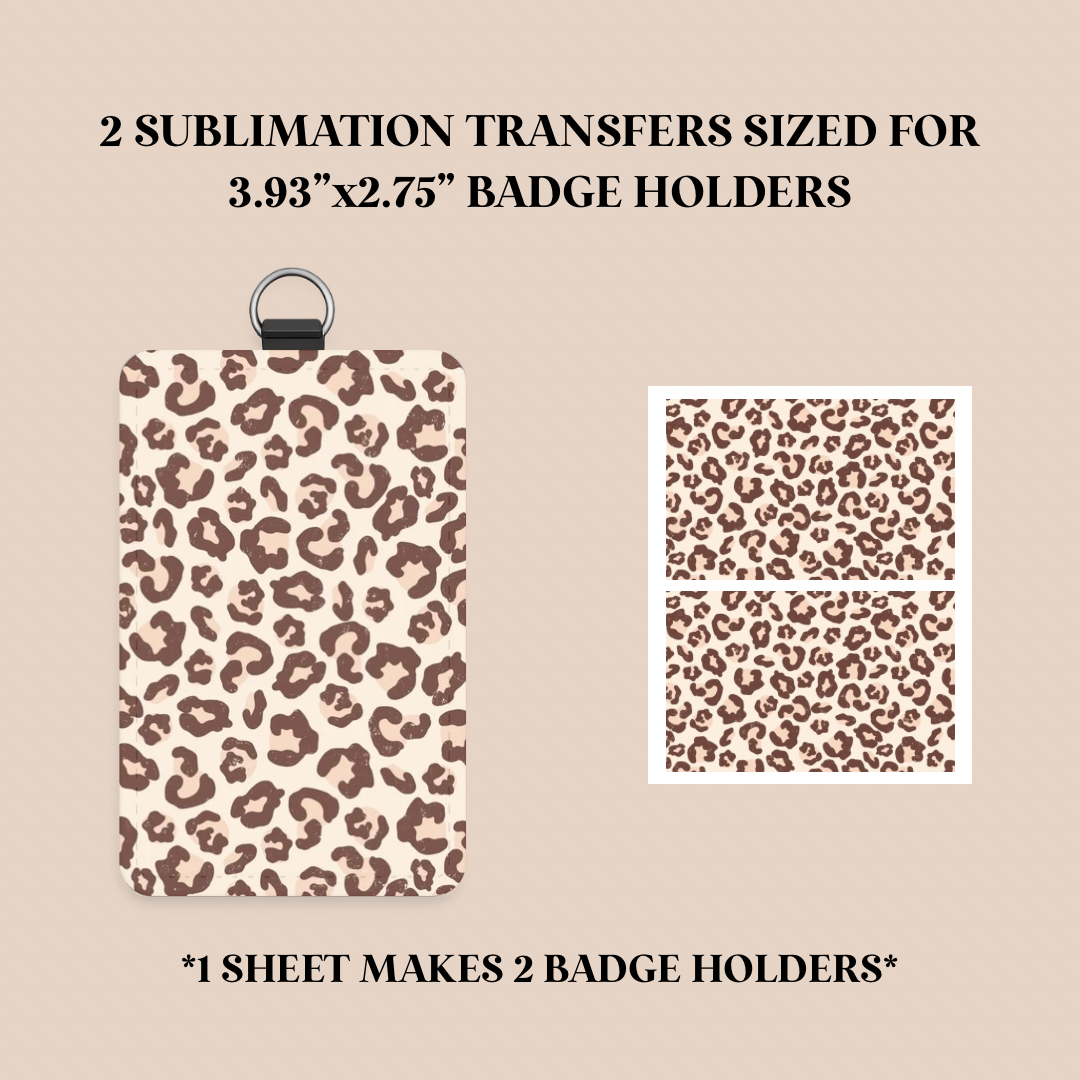Neutral Leopard Badge Holder Sublimation Transfer