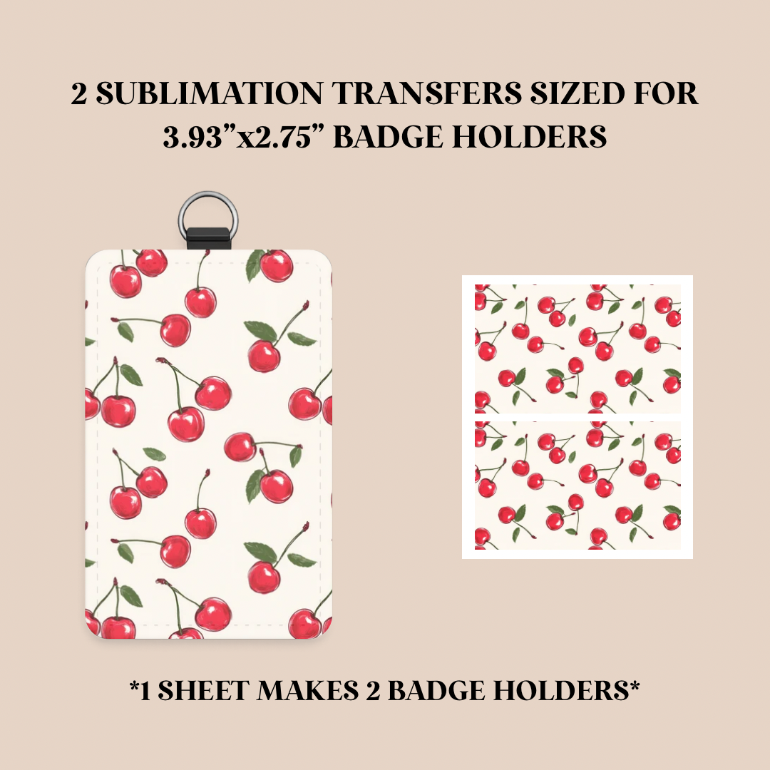 Cherries Badge Holder Sublimation Transfer