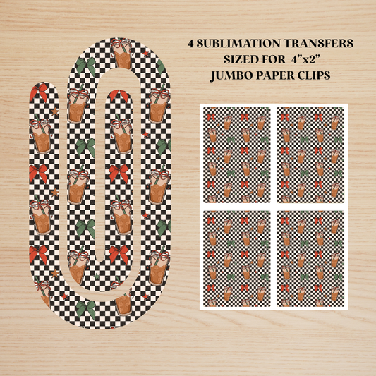 Christmas Coffee Jumbo Paperclip Sublimation Transfer