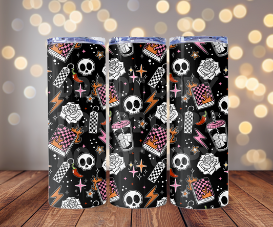 Dark Romance Reader 20 oz Skinny Tumbler Sublimation Transfer - Seamless