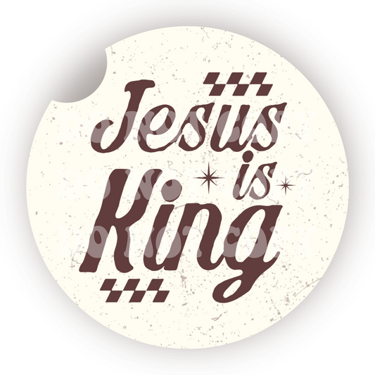 Jesus Is King Car Coaster Sublimation Transfer (Set of 2)