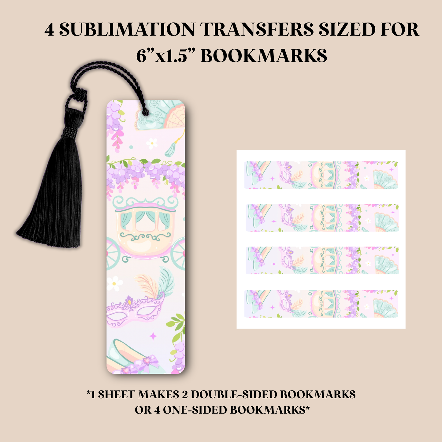 Regency Era Bookmark Sublimation Transfer
