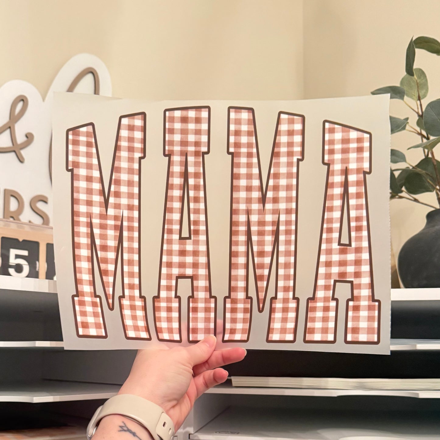 Gingham Mama DTF HOT PEEL