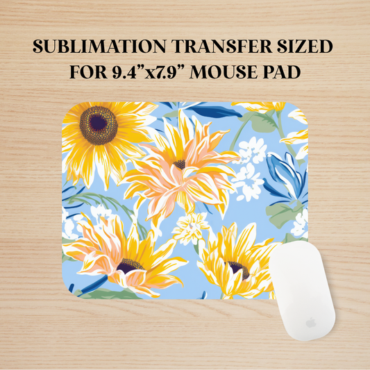 Sunflowers Mouse Pad Sublimation Transfer