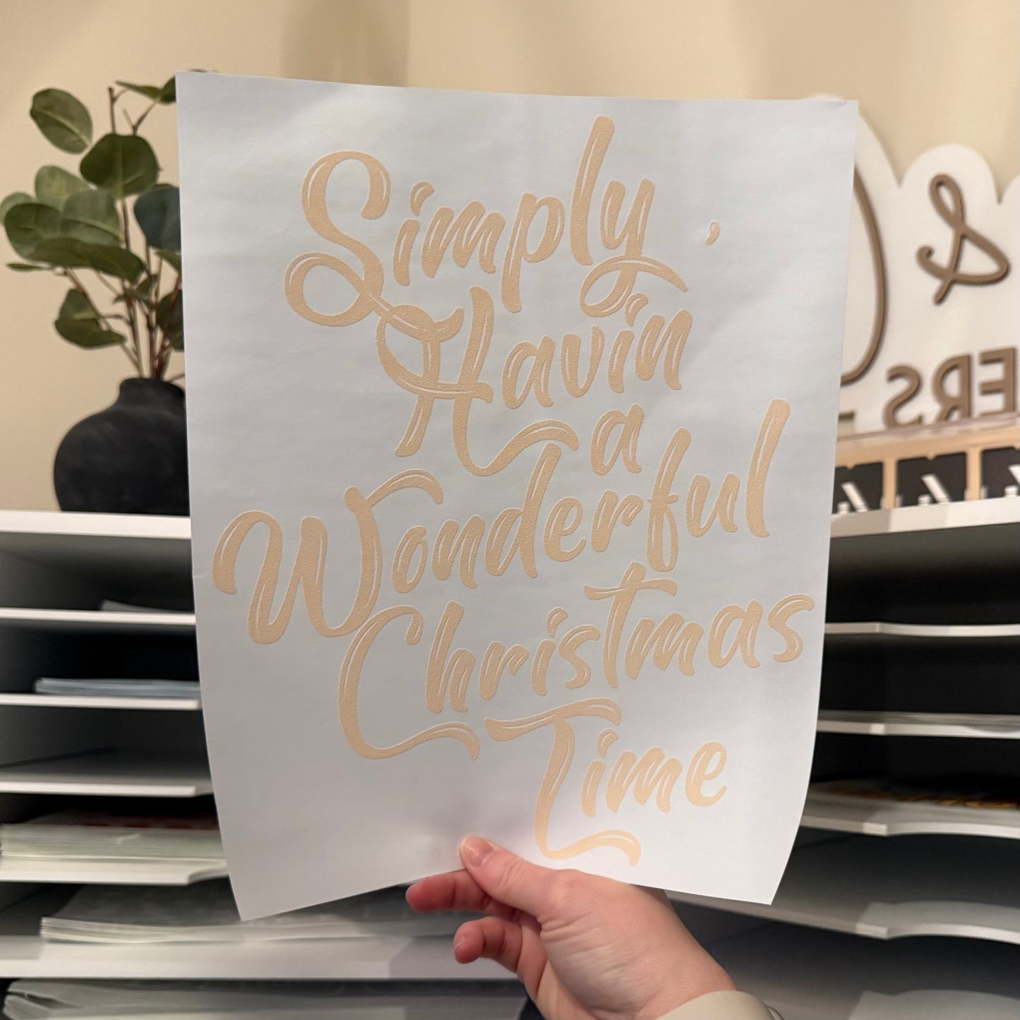 Simply Havin’ A Wonderful Christmas Time Single Color (Beige)
