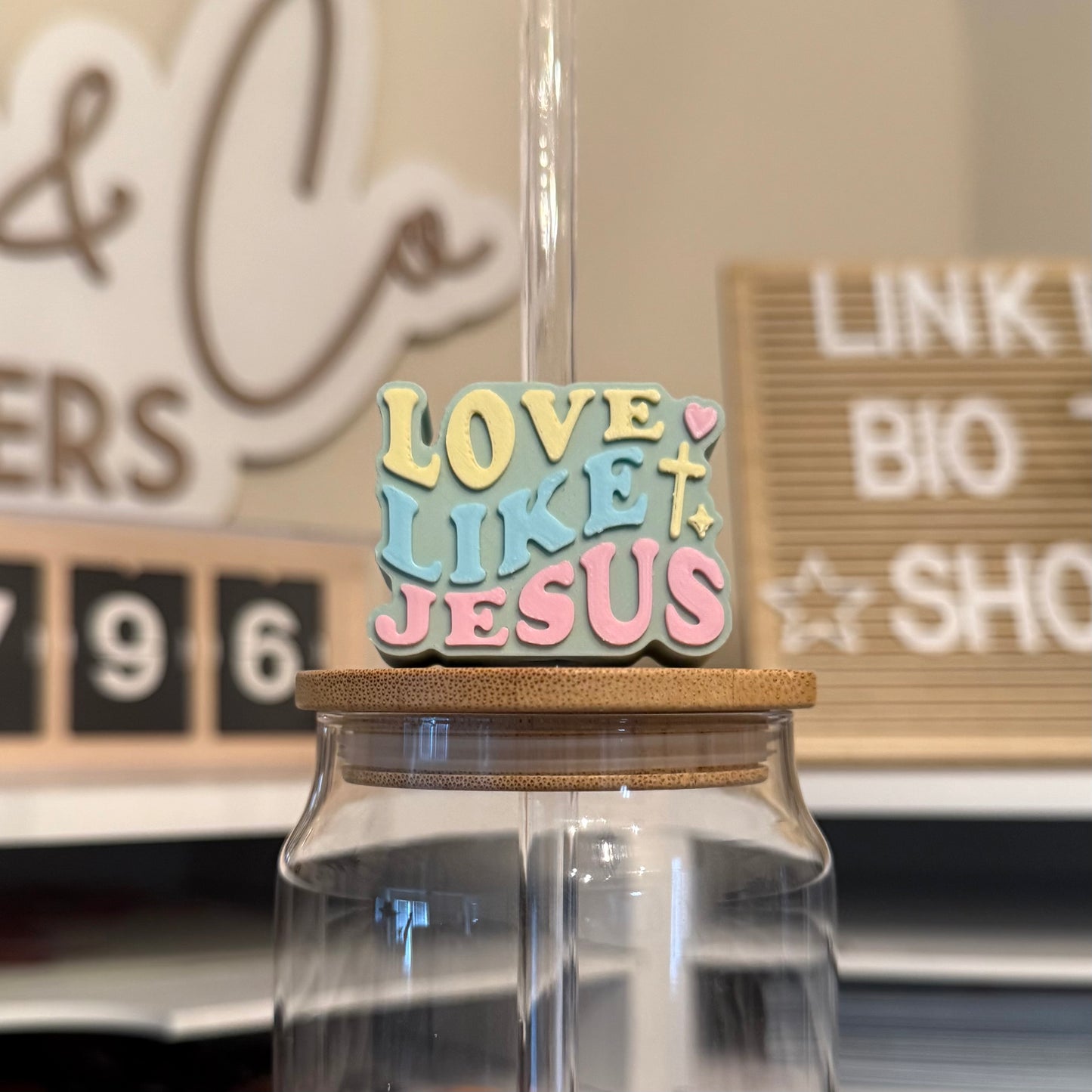 Love Like Jesus 3D Printed Straw Topper