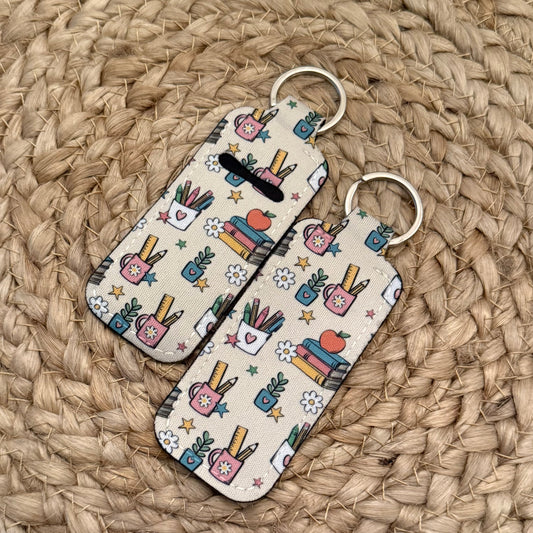 Teacher Doodles Chapstick Holder Keychain