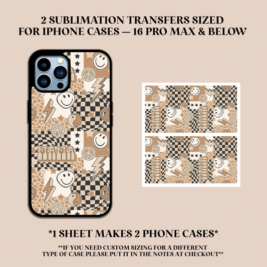 Patchwork Mama Phone Case Sublimation Transfer