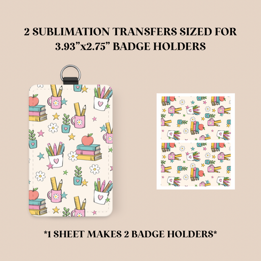 Teacher Doodles Badge Holder Sublimation Transfer