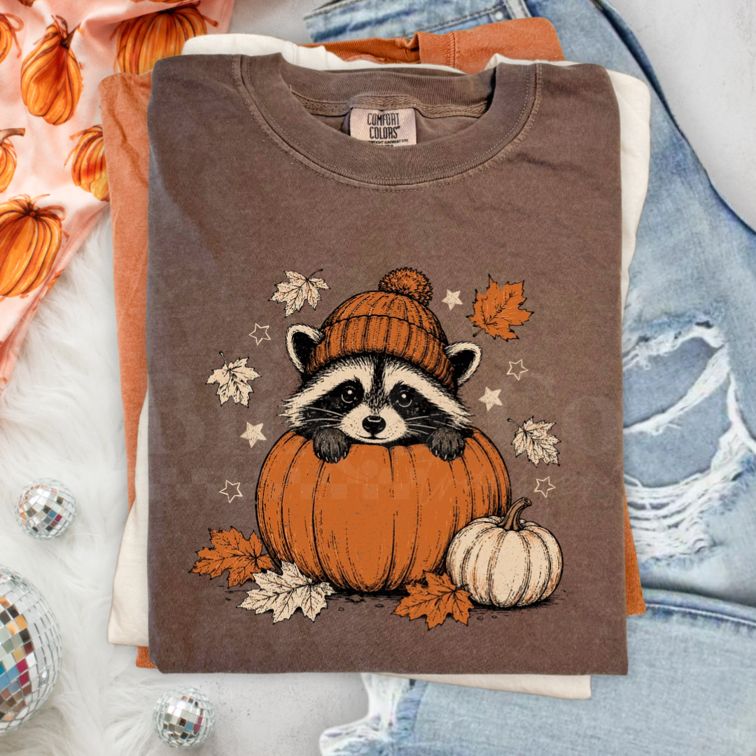 Fall Raccoon DTF HOT PEEL