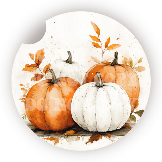 Watercolor Pumpkins Car Coaster Sublimation Transfer (Set of 2)