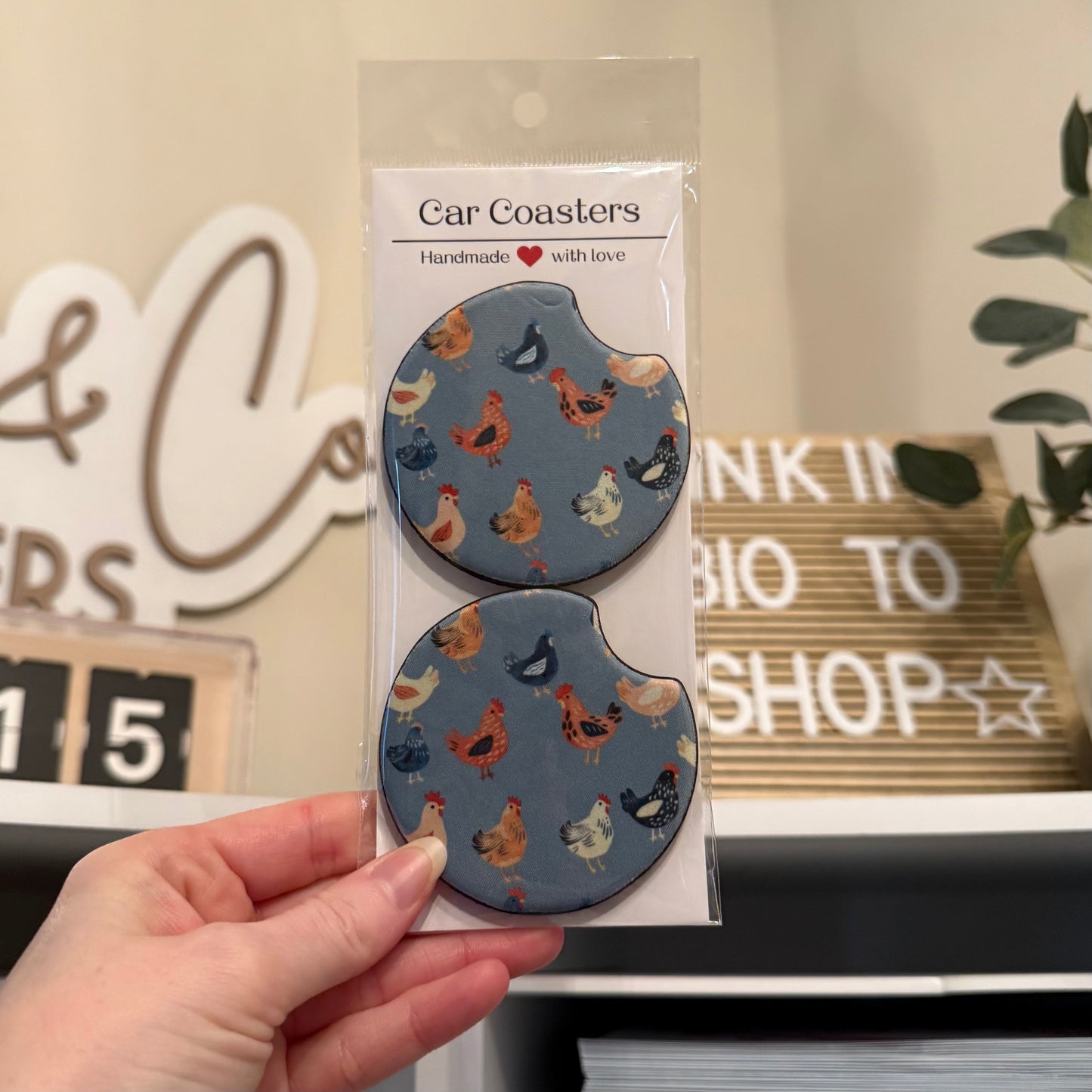 Chickens Car Coasters