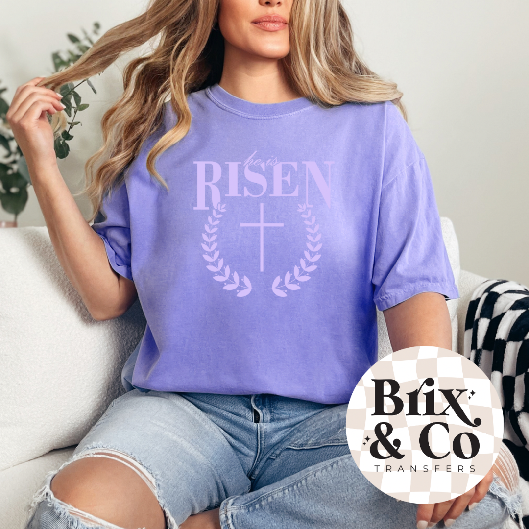 He Is Risen Single Color (Lavender)