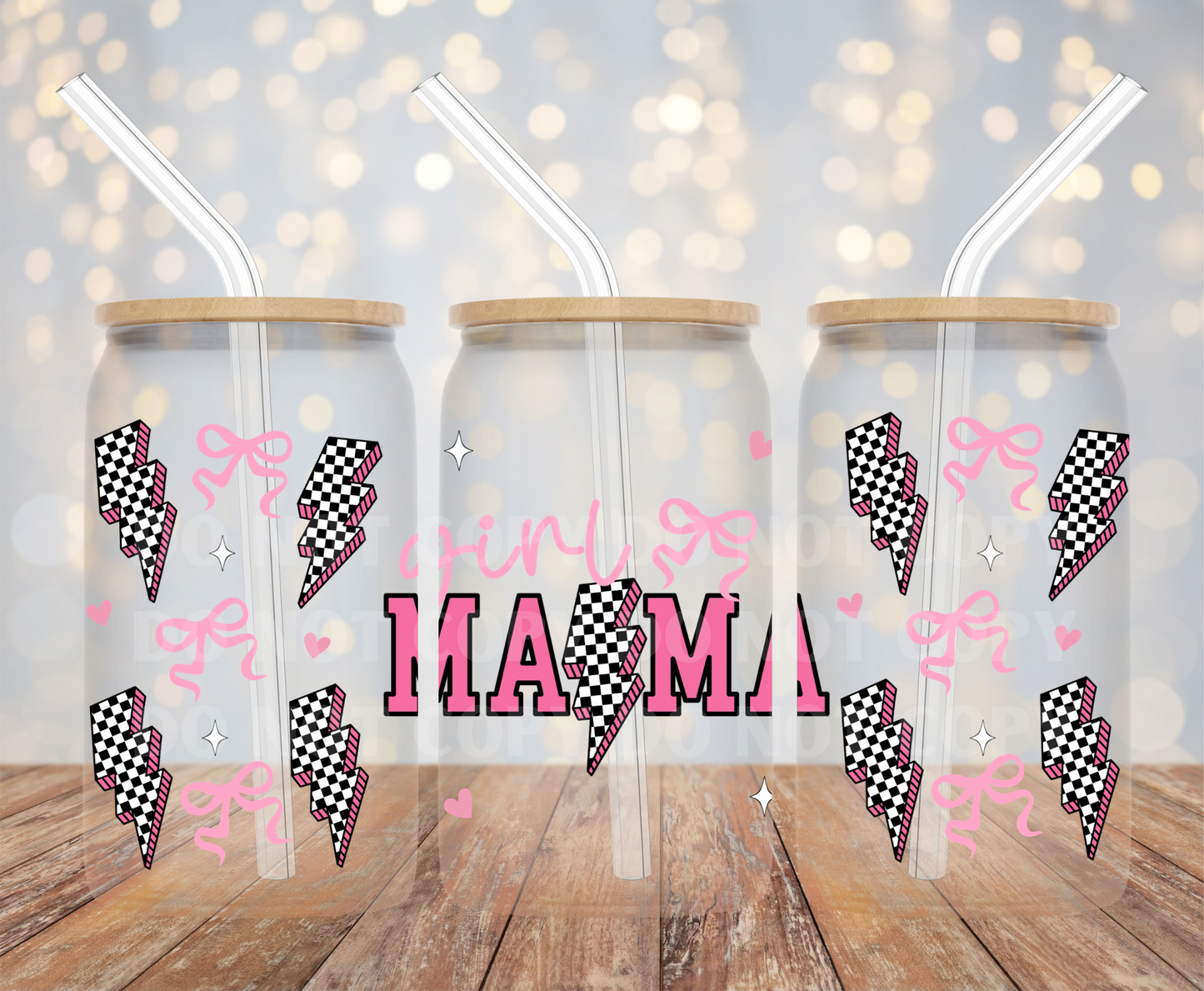 Pink Mama UVDTF 16oz Glass Can Wrap