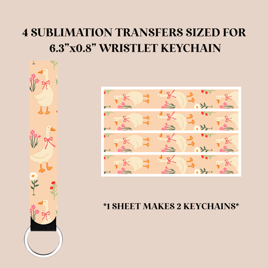 Coquette Goose Wristlet Keychain Sublimation Transfer