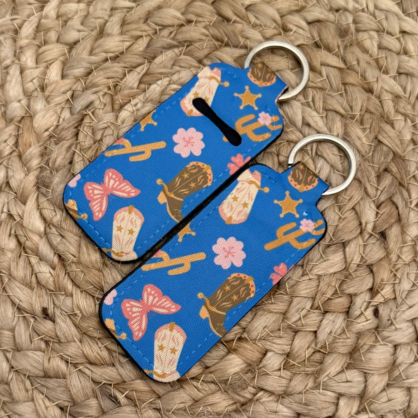 Western Girly Chapstick Holder Keychain