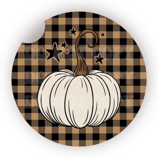 White Pumpkin Car Coaster Sublimation Transfer (Set of 2)