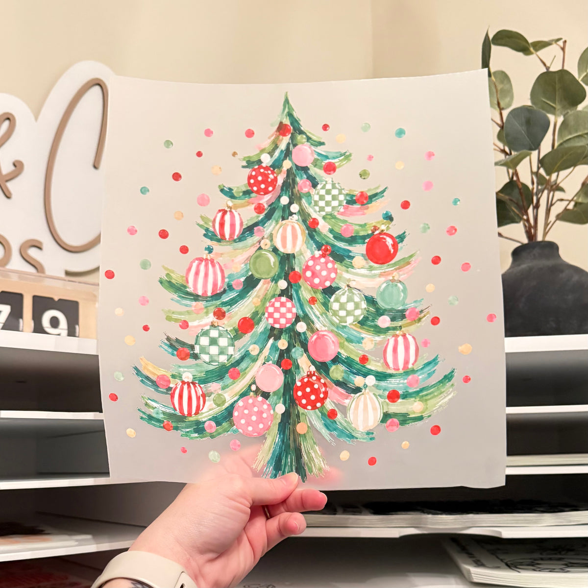 Preppy Christmas Tree DTF HOT PEEL