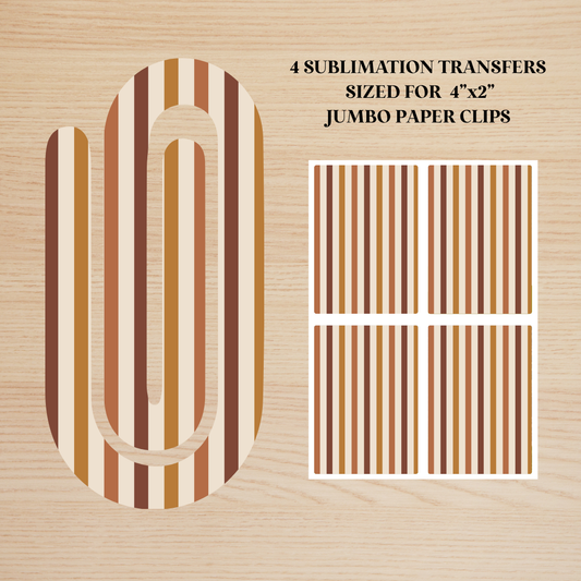 Fall Stripes Jumbo Paperclip Sublimation Transfer