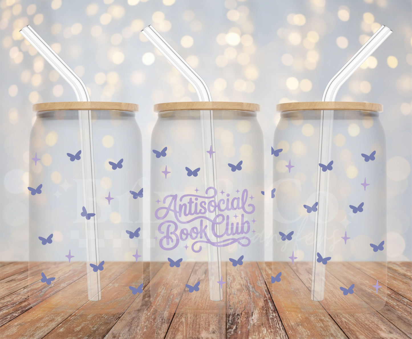 Antisocial Book Club 16oz Glass Can Wrap