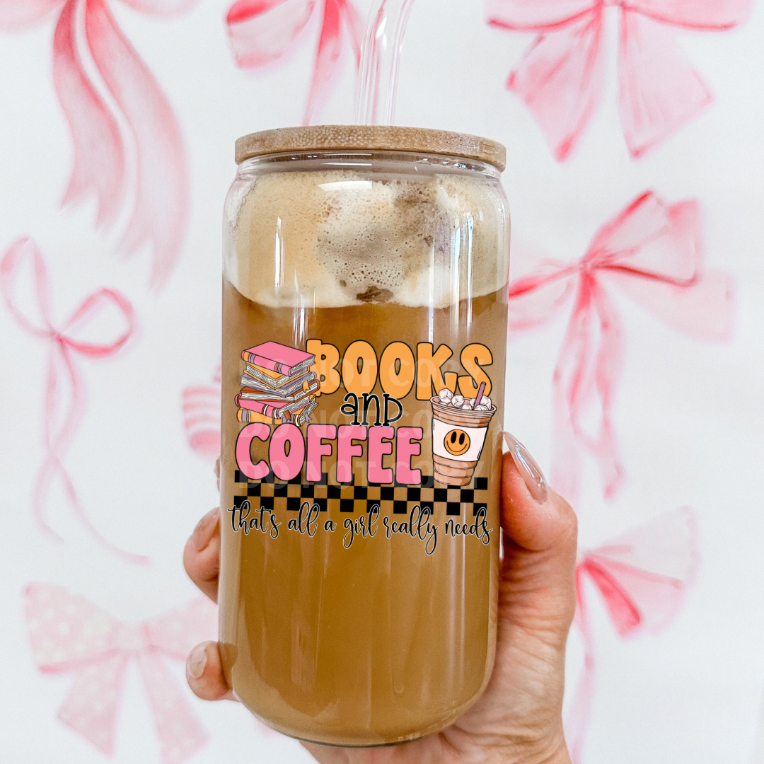 Books And Coffee That’s All A Girl Really Needs UVDTF 4” Decal