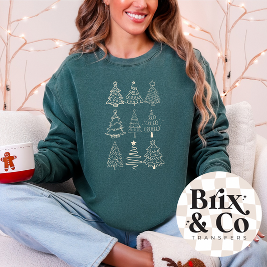 Christmas Tree Grid Single Color (Beige)