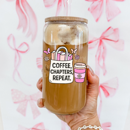 Coffee Chapters Repeat UVDTF 4” Decal