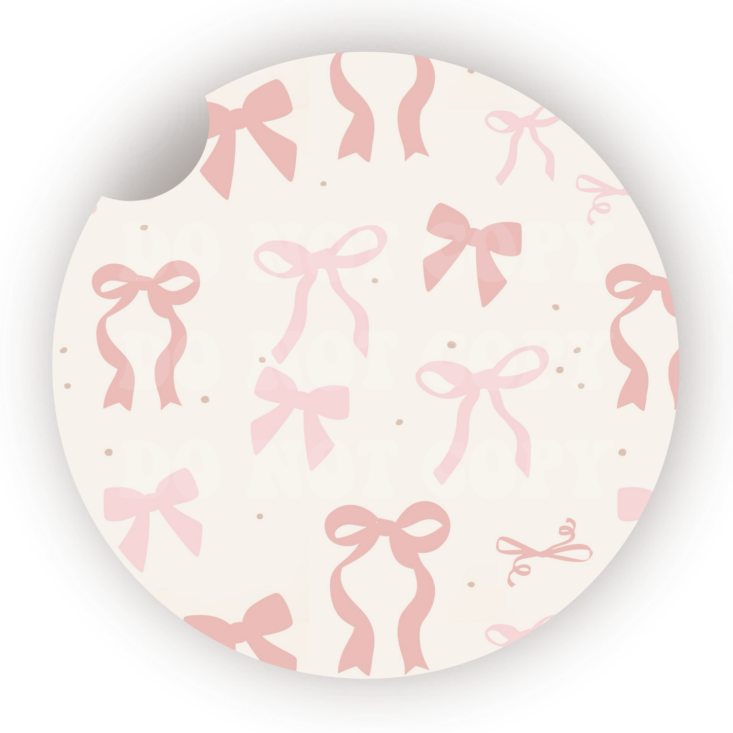 Light Pink Bows Car Coaster Sublimation Transfer (Set of 2)