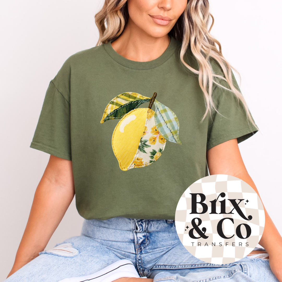 Patchwork Lemon DTF HOT PEEL
