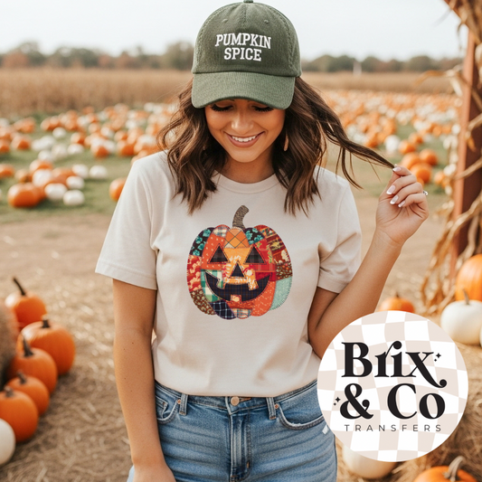 Patchwork Pumpkin DTF HOT PEEL