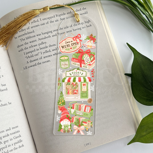 Christmas Bookstore UVDTF Bookmark